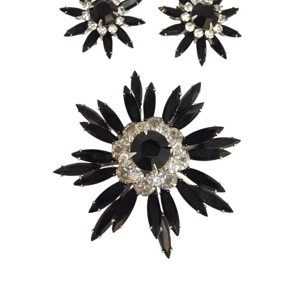 Vintage Judy Lee Layered Navette Flower Brooch Set (A8756) - Picture 3 of 6